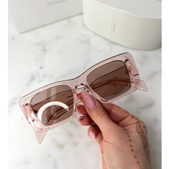 NEW Prada PR08YS Symbole Sunglasses in Peach Pink - Picture 4 of 11